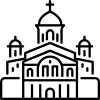 A line icon of church building vector