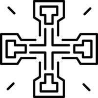 Jerusalem cross icon in linear style vector
