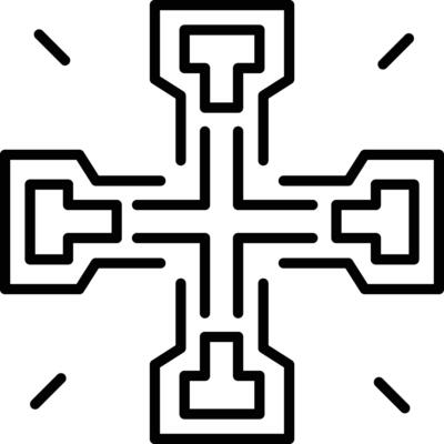 Jerusalem cross icon in linear style
