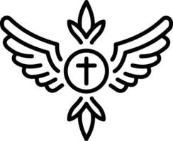 A linear icon of seraphim symbol vector