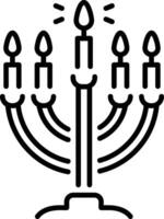 Menorah candles icon in linear style vector