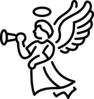 Angel trumpet icon in linear style vector