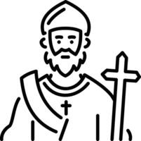 Saint peter icon in line style vector