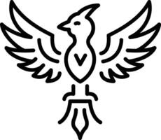 Phoenix rising symbol icon in line style vector