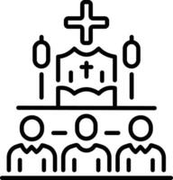 A line style icon of church choir loft vector