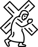 A linear icon of jesus cross vector