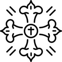 Saint symbol icon in linear style vector