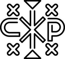Chi rho symbol icon in line style vector