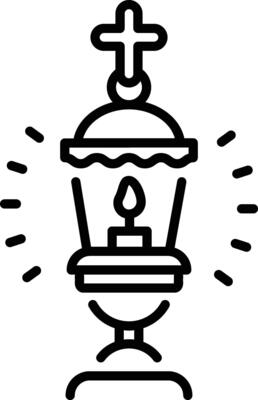 Vigil lamp icon in linear style