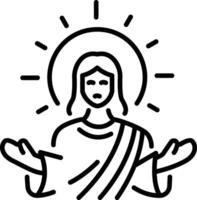 Christ Pantocrator icon in linear style vector