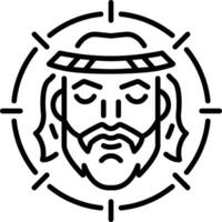 Holy face icon in linear style vector