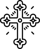 Holy cross icon in linear style vector