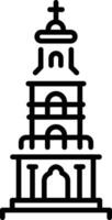 Bell tower icon in linear style vector