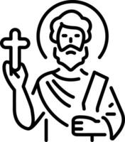 Saint luke icon in linear style vector