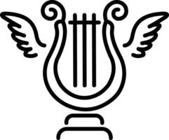 Musical lyre icon in linear style vector