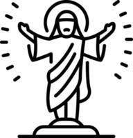 A linear icon of christ portrait vector
