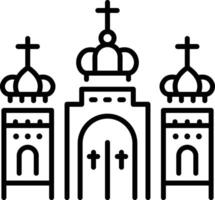 Orthodox church icon in linear style vector