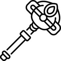 Bishop staff icon in linear style vector