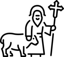 Good shepherd icon in linear style vector