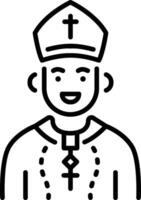 Priest character icon in linear style vector