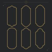 Simple arabic frame outline design collection vector