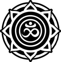 A solid style icon of karuna unity symbol vector