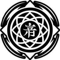 A glyph style icon of inner light symbol vector