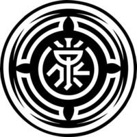 A solid style icon of connection reiki symbol vector