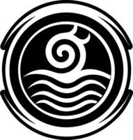 A glyph style icon of flowing reiki symbol vector