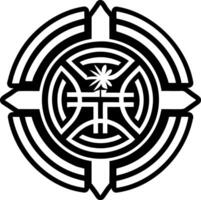 A solid style icon of cross symbol vector
