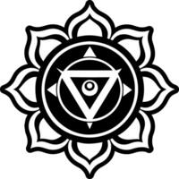 A solid style icon of energy chakra symbol vector