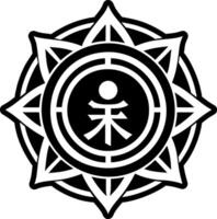 A filled style icon of karuna motif symbol vector