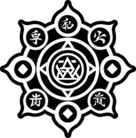 A filled style icon of chakra elements symbol vector