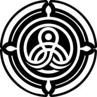 A glyph style icon of interlocked reiki symbol vector