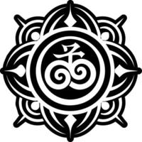A solid style icon of energy swirl symbol vector