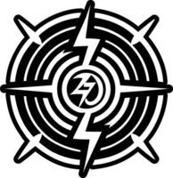 A filled style icon of dynamic energy symbol vector