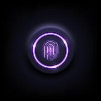 Abstract background with purple fingerprint touch screen vector
