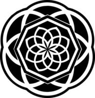 Sacred geometry icon in glyph style vector
