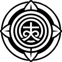 A solid style icon of modern reiki symbol vector