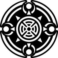 A solid style icon of reiki star symbol vector