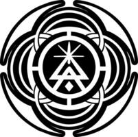 A filled style icon of universe power symbol vector