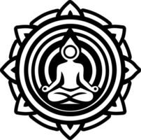 A filled style icon of reiki meditation symbol vector