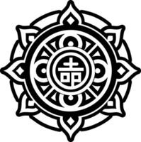 A glyph style icon of sacred tibetan symbol vector