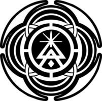 A solid style icon of resonance reiki symbol vector
