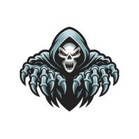 grim reaper attacking with claws logo design on white background vector