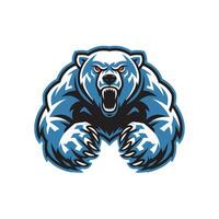 polar bear attacking with claws logo on white background vector