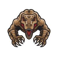 tyrannosaurus angry pose attacking with claws design on white background vector