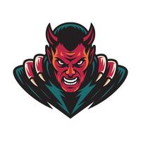 devil attacking with claws design logo on white background vector