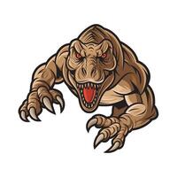 tyrannosaurus attacking with claws design illustration on white background vector