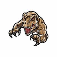 tyrannosaurus pose attacking with claws design on white background vector